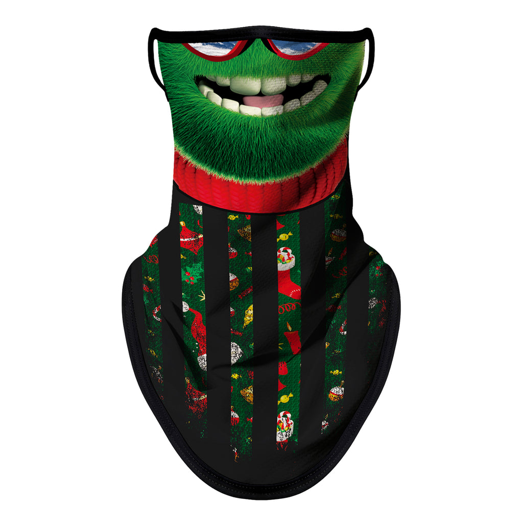 Panuelo bandana con orejeras Grinch facemaskness